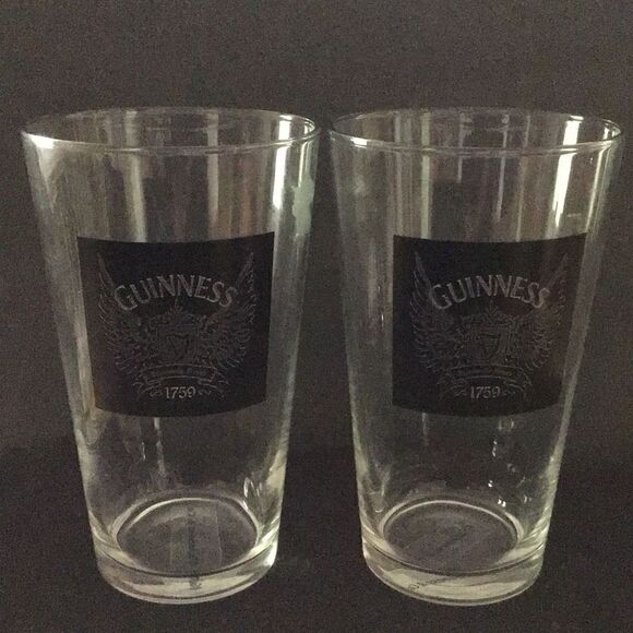 Glasses set Of two Guinness, draft drinking glasses ￼ - Picture 1 of 2